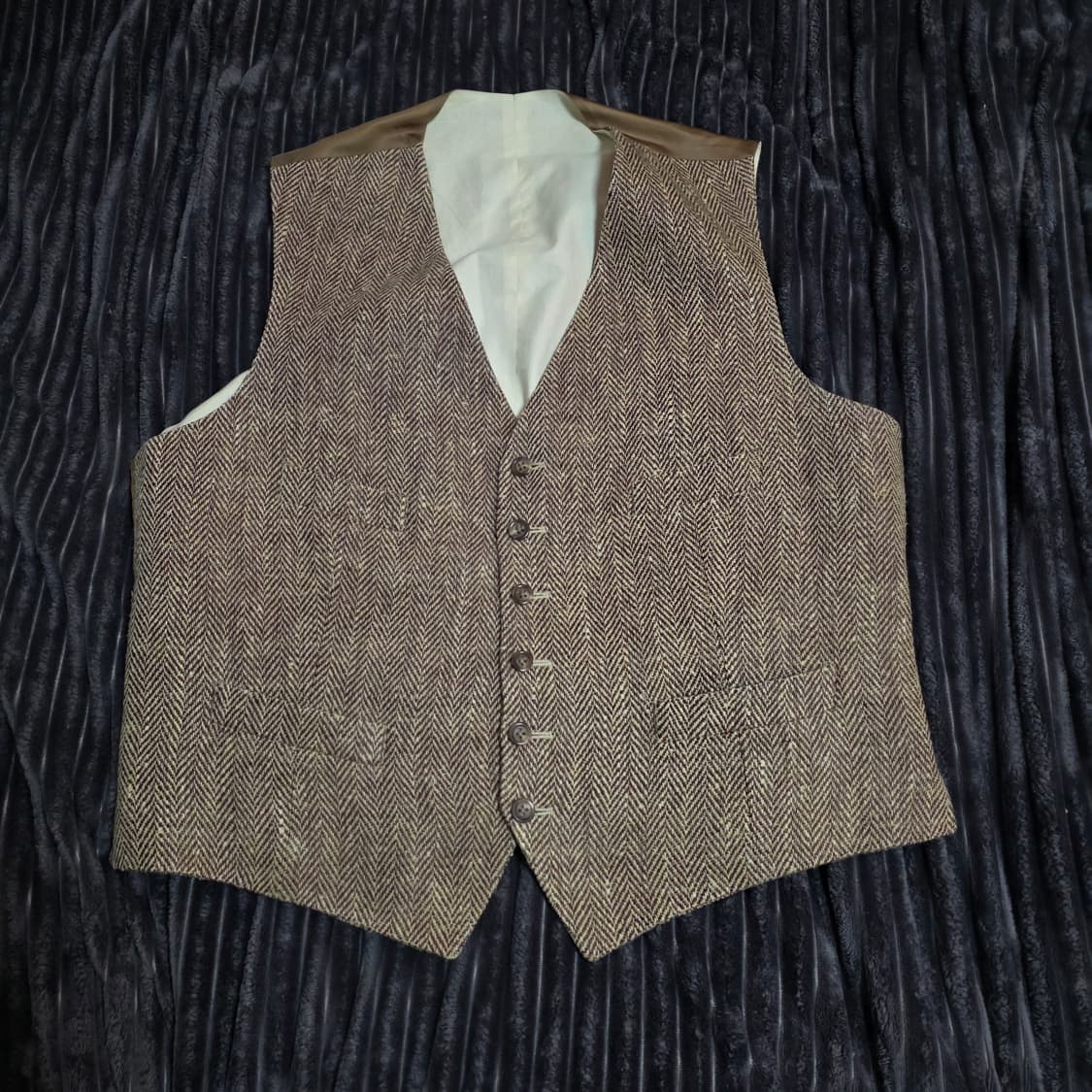 폴로 린넨실크 RL67 헤링본투피스 브라운 자켓 44R 상품이미지5