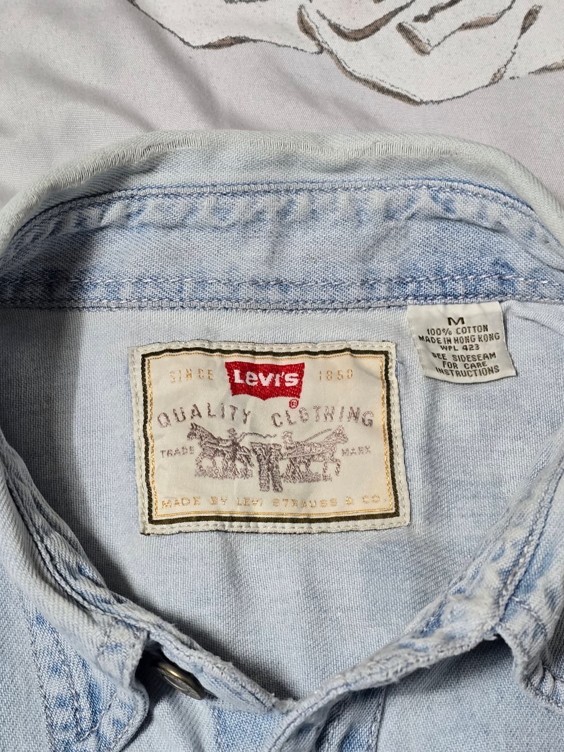 90's Levi's 데님 오버핏 셔츠 M 상품이미지3