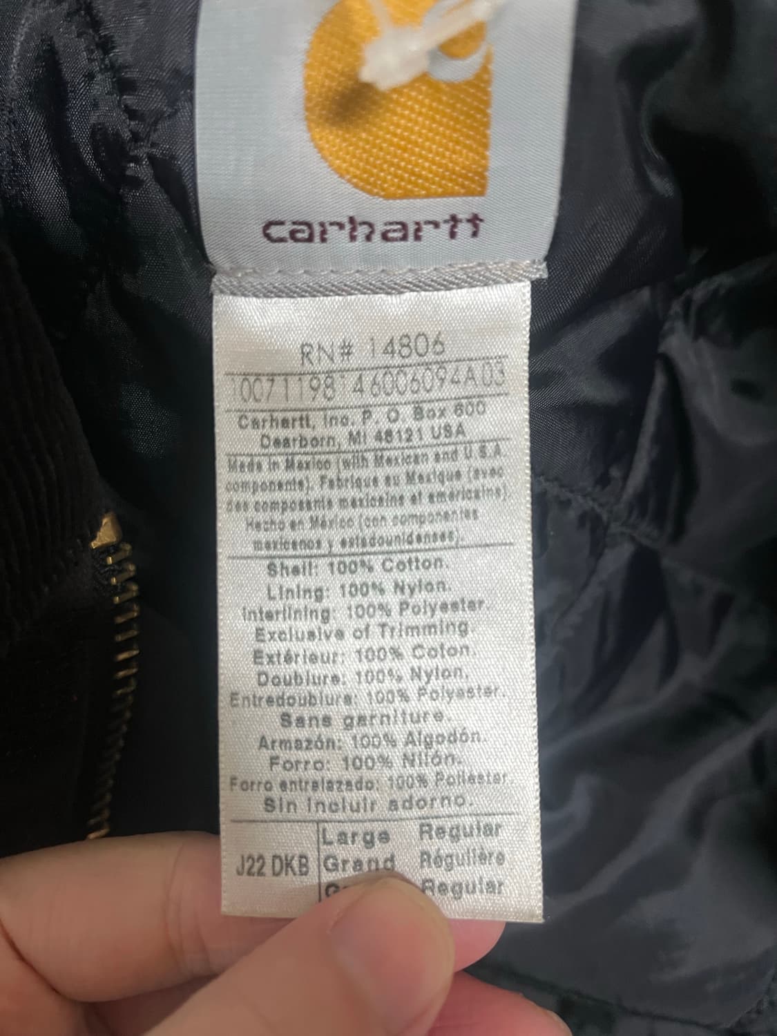 칼하트 j22 dkb 다크브라운 자켓 L 상품이미지2