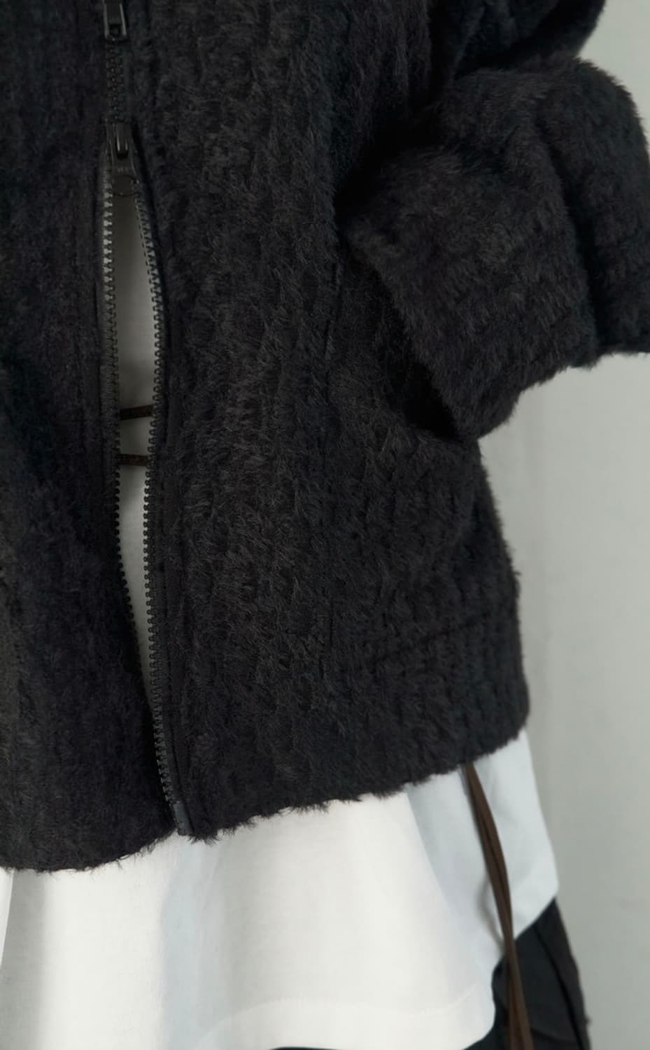 투웨이 하이넥 퍼 자켓 상품이미지3