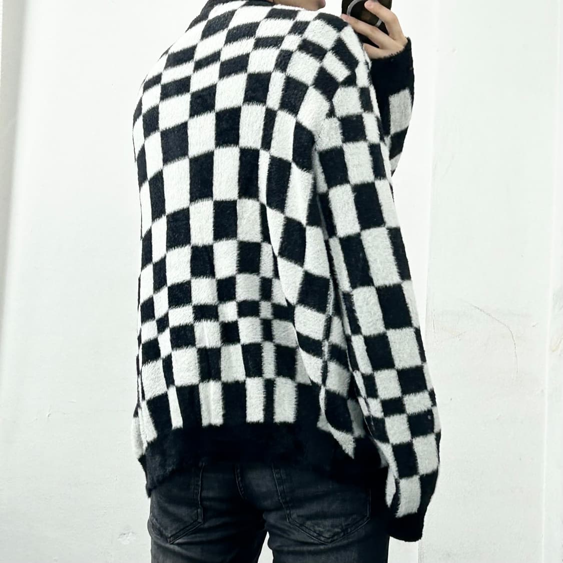 (NCT 재민착용) 스탠드얼론 체커보드 가디건 상품이미지3