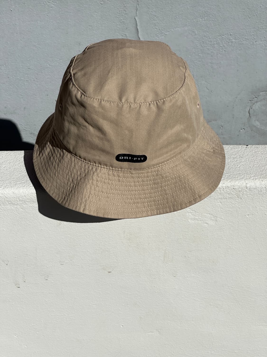 [L] 00s NIKE 나이키 로고 헤링본트윌 베이지 버킷햇 모자 상품이미지4