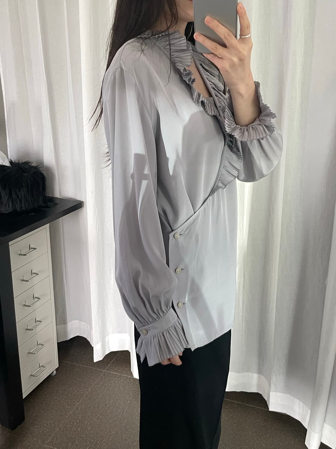 Christian Dior pleated neck wrap blouse 상품이미지10