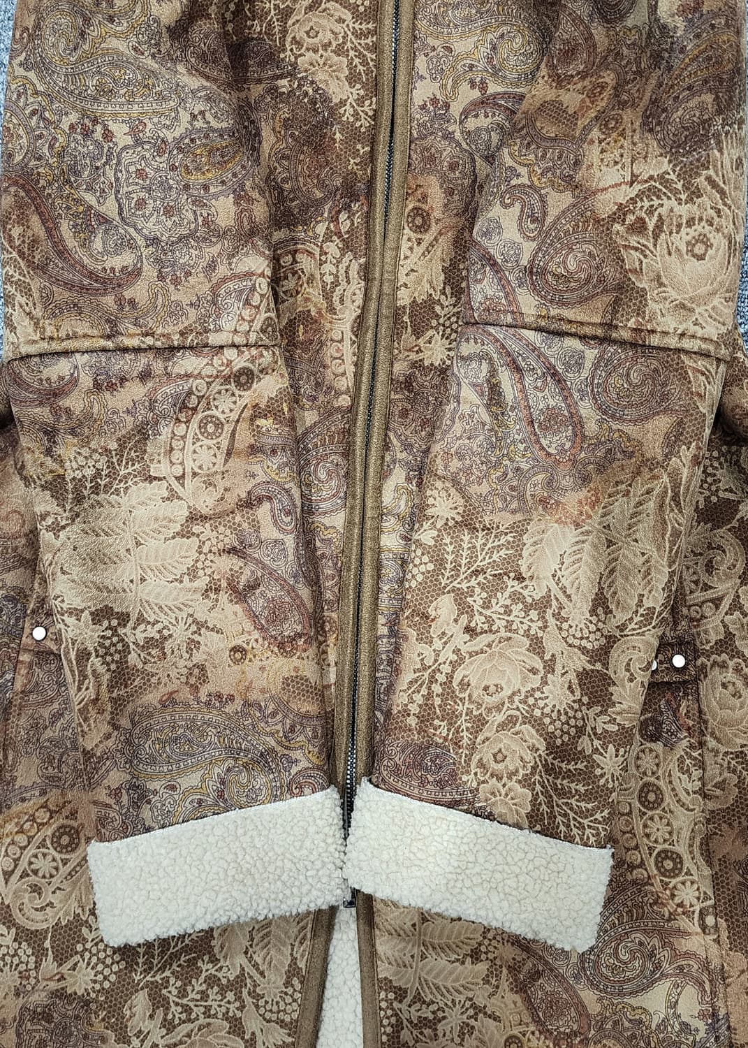 랄프로렌 팔로미노 페이즐리 페이크 스웨이드 무스탕 집업 코트 M 상품이미지6