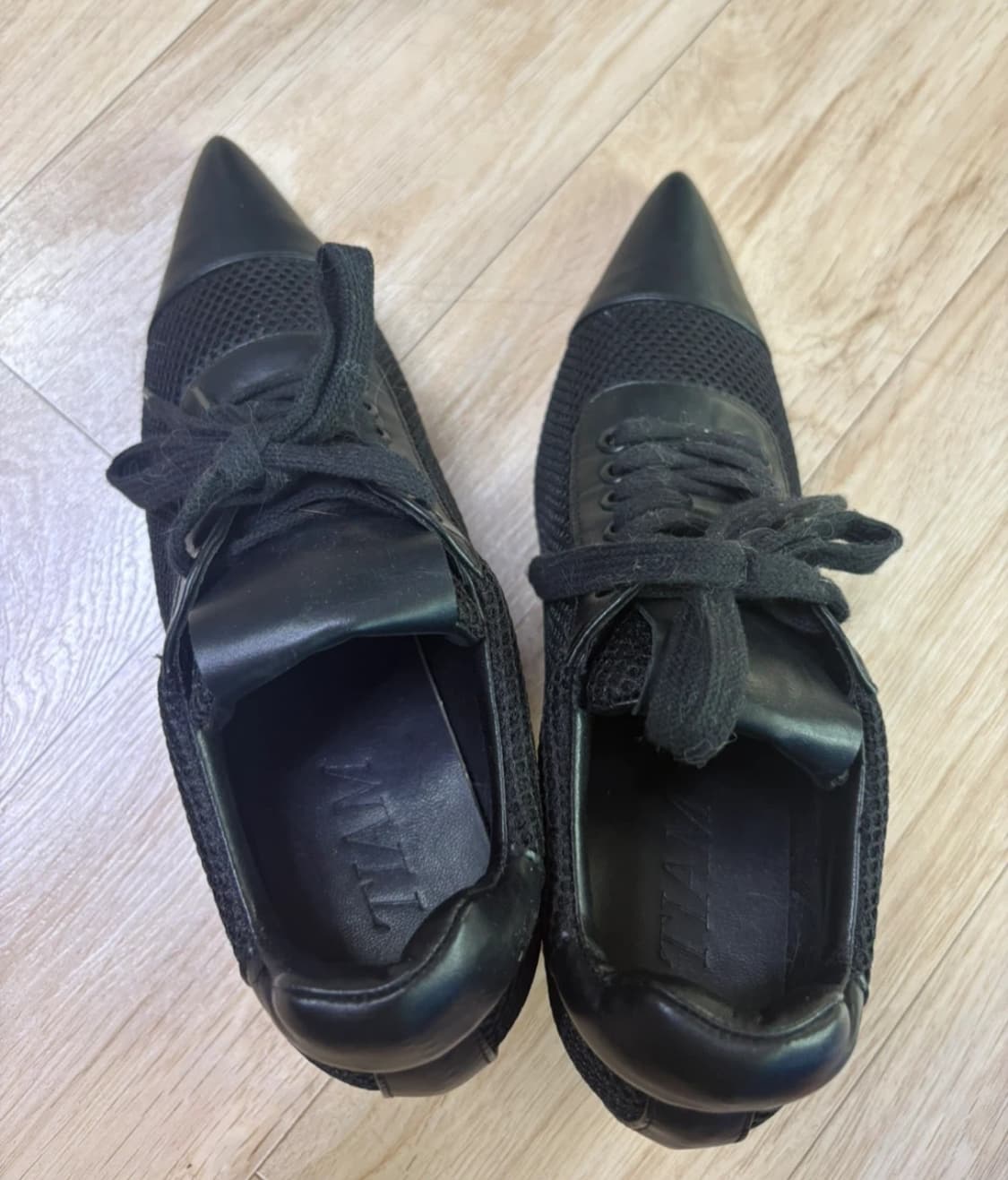 TIAM 블랙 메쉬 힐 스니커즈 240mm 상품이미지4