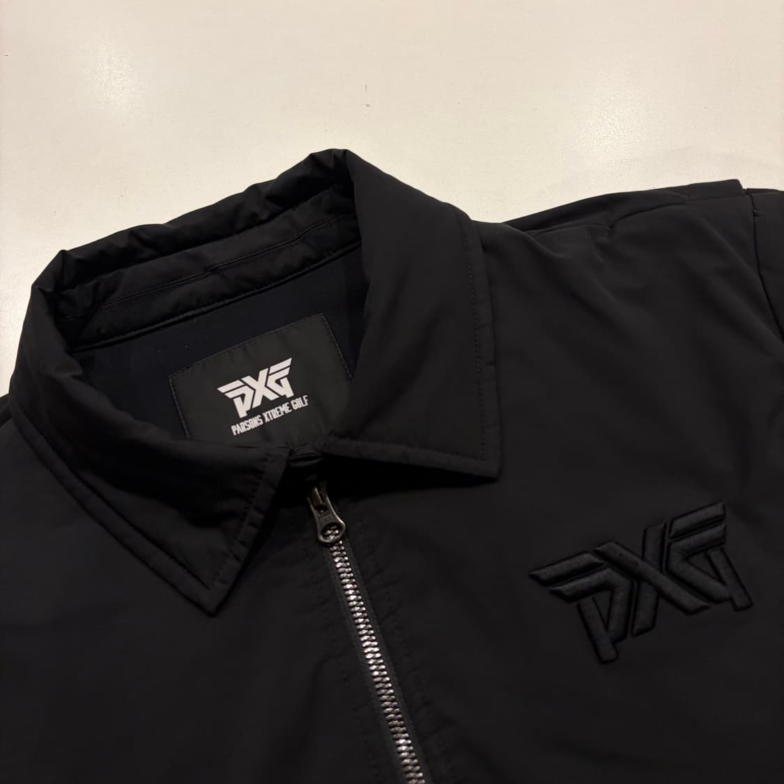 [XL] PXG 골프 레더 패치 블랙 봄버 자켓 B873 상품이미지3