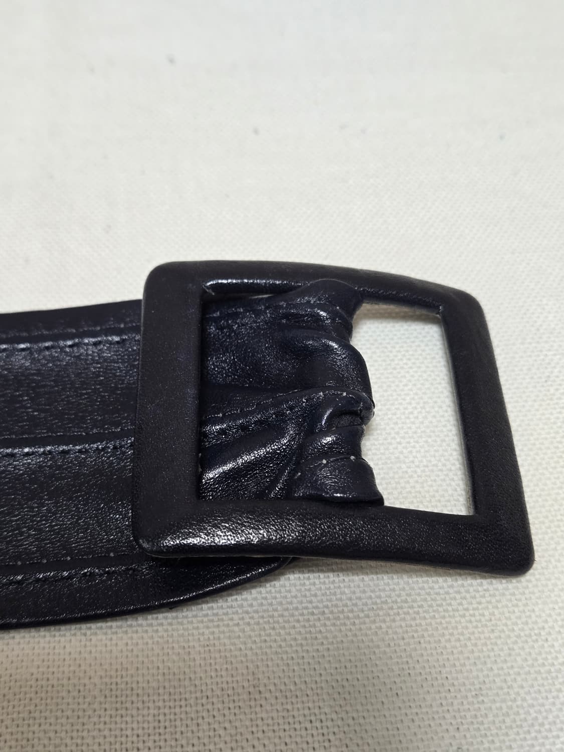 Deep navy tone real leather wide belt. 상품이미지8