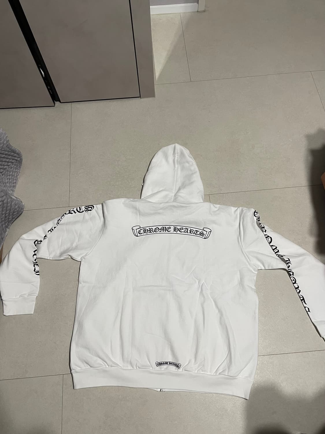 크롬하츠 스크롤라벨 후드집업 화이트 XL 상품이미지5