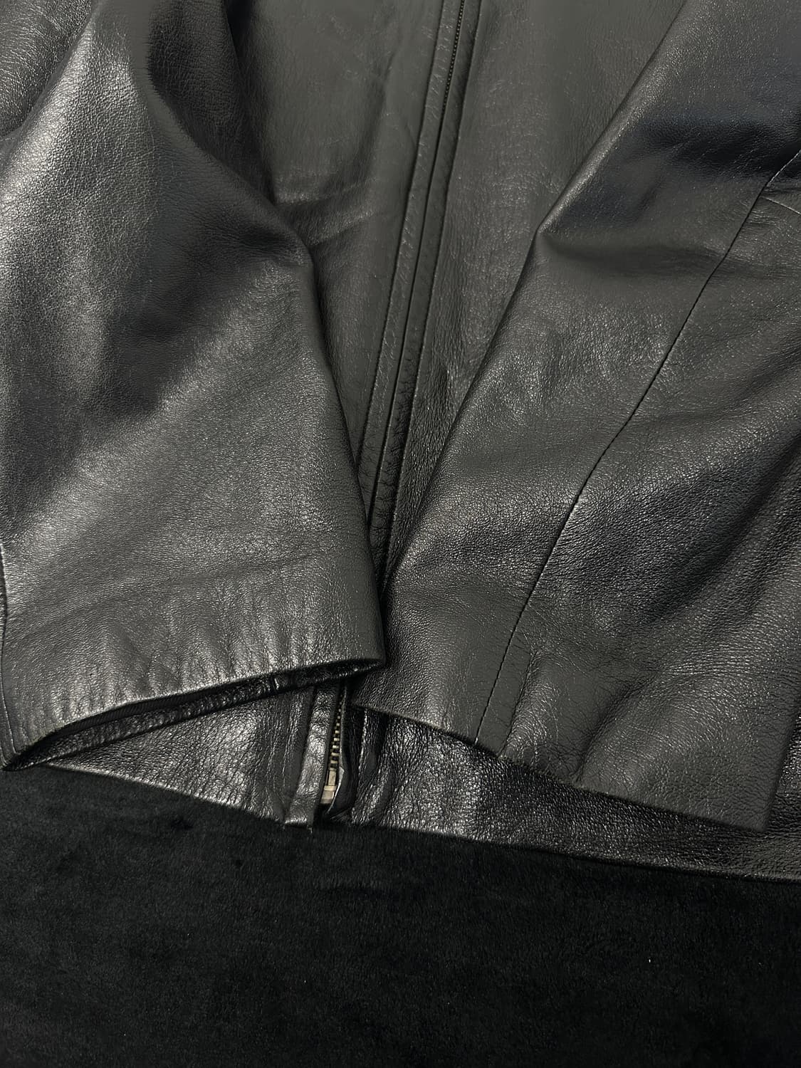 leather 빈티지 레더 미니멀 가죽자켓 램스킨 L 상품이미지4