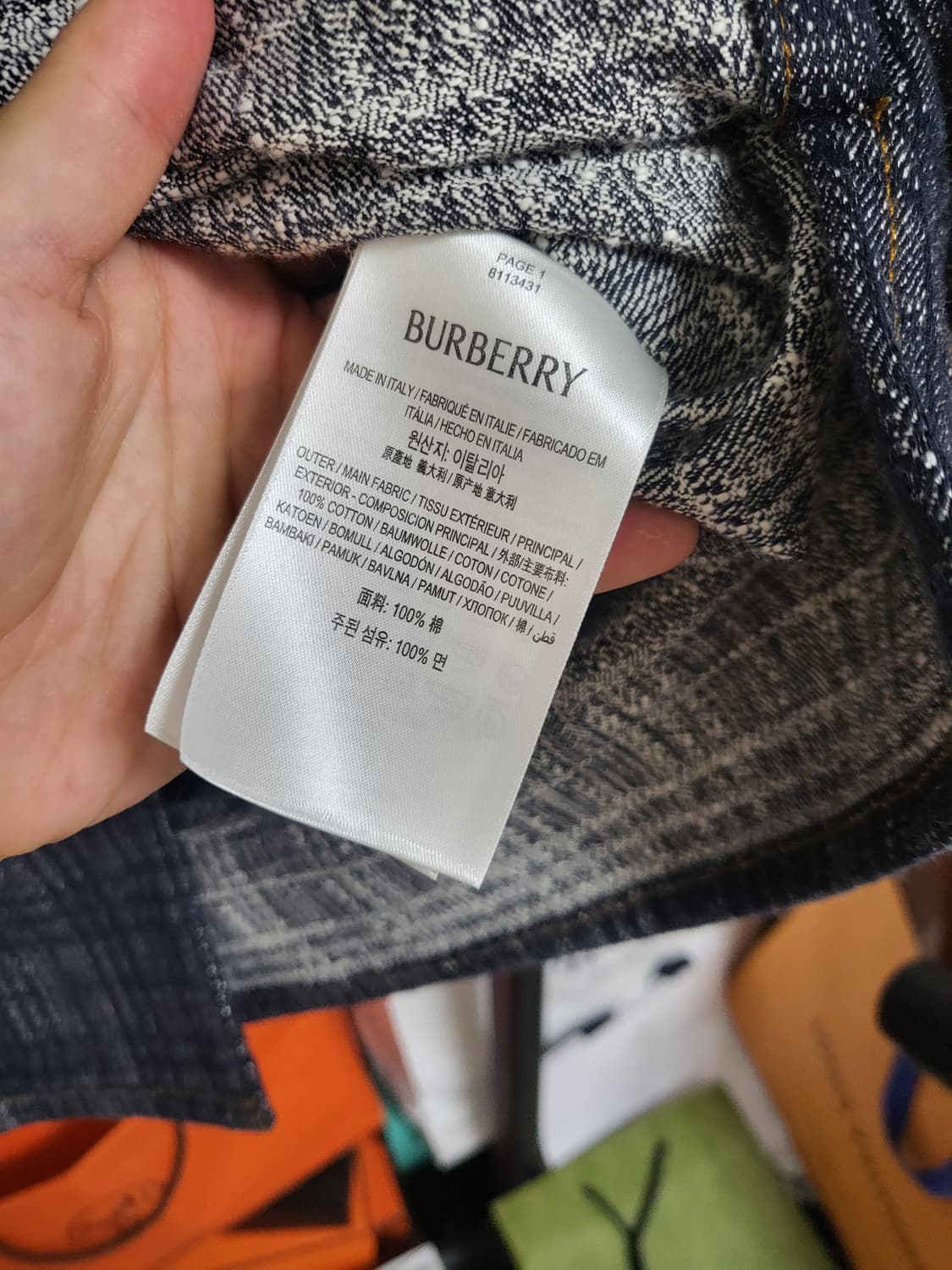 25SS 버버리 반팔 체크 데님셔츠 m 상품이미지6