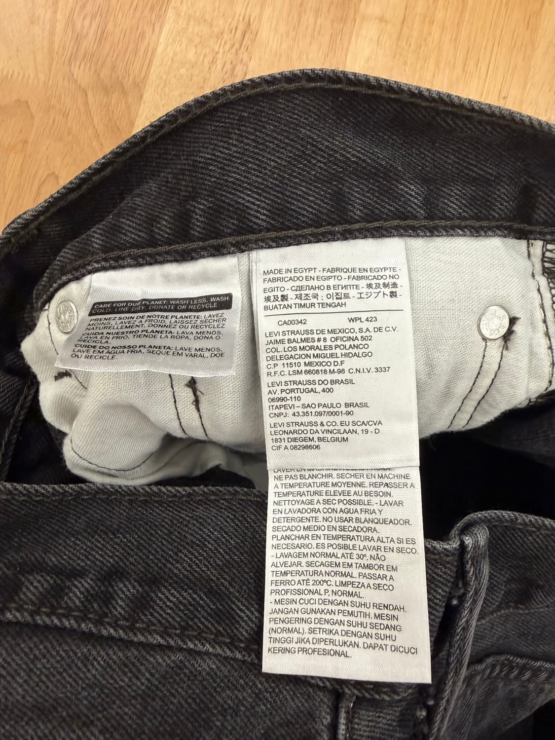 리바이스 505 블랙 데님 팬츠 상품이미지4