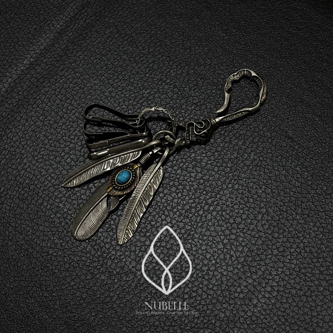 🌗 Turquoise feather keyring / 터키석 깃털 키링 상품이미지3