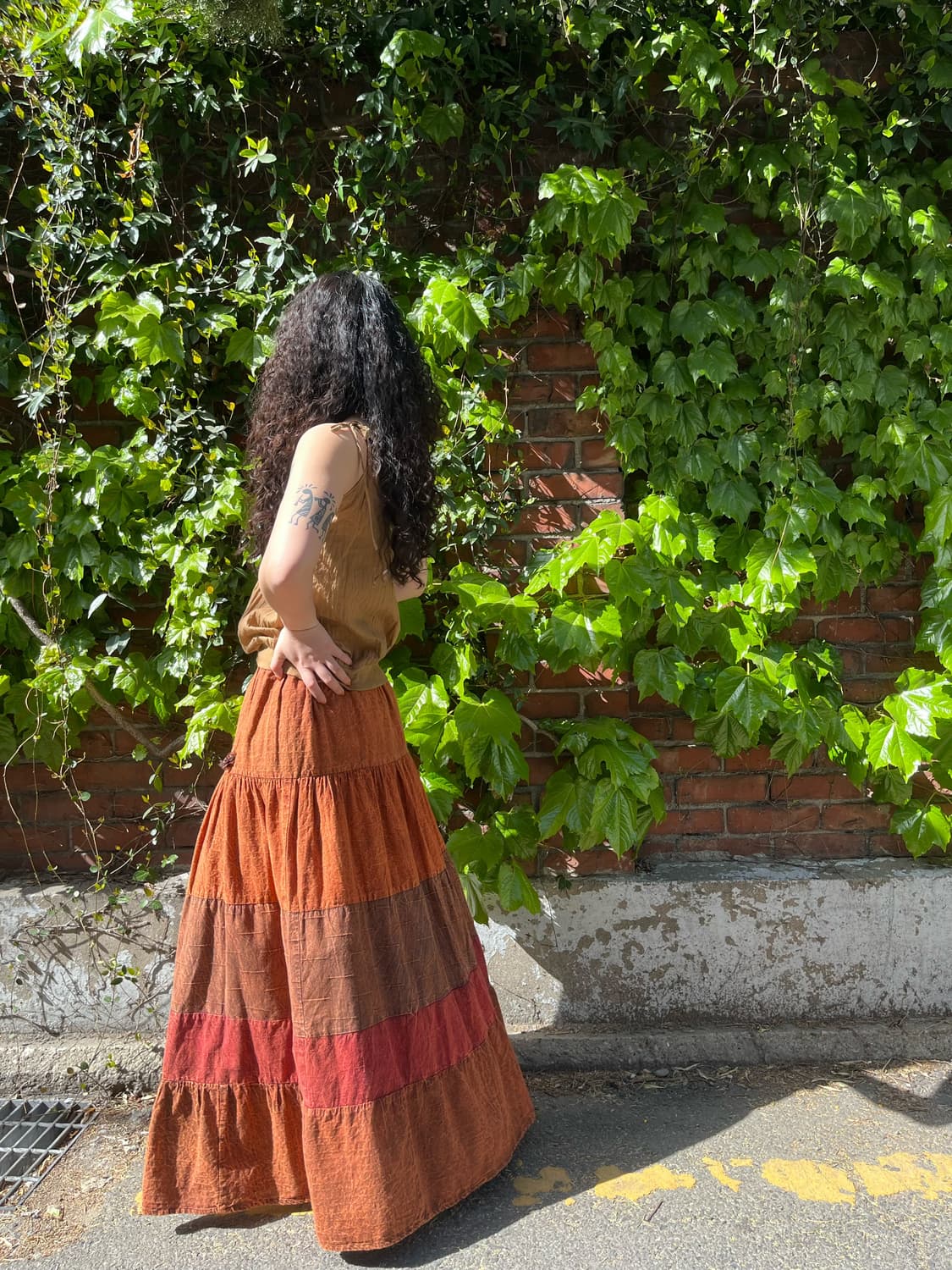 히피 무드 패치워크 롱 스커트 상품이미지5