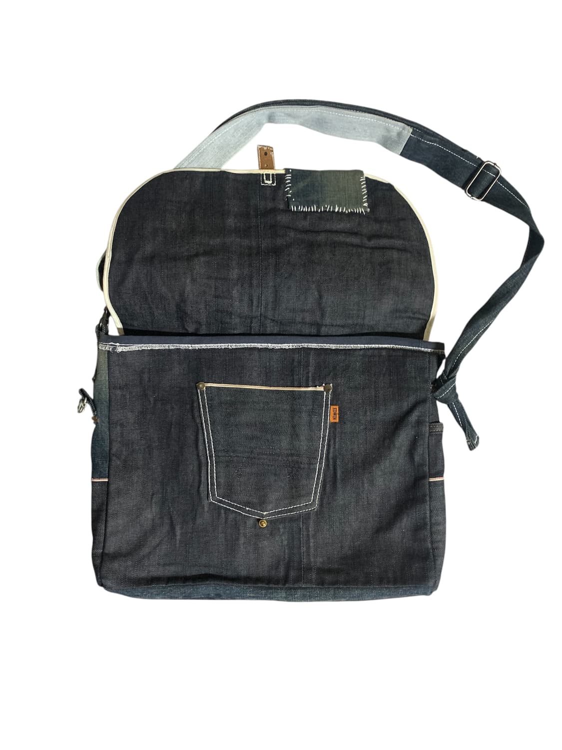 빈티지 데님패치 리워크 메신저 백 상품이미지2