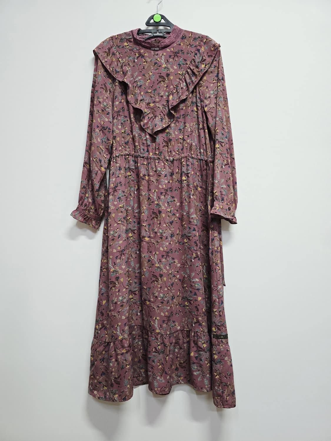 thursdayisland 잔꽃무늬 롱 원피스 프릴 장식 상품이미지1