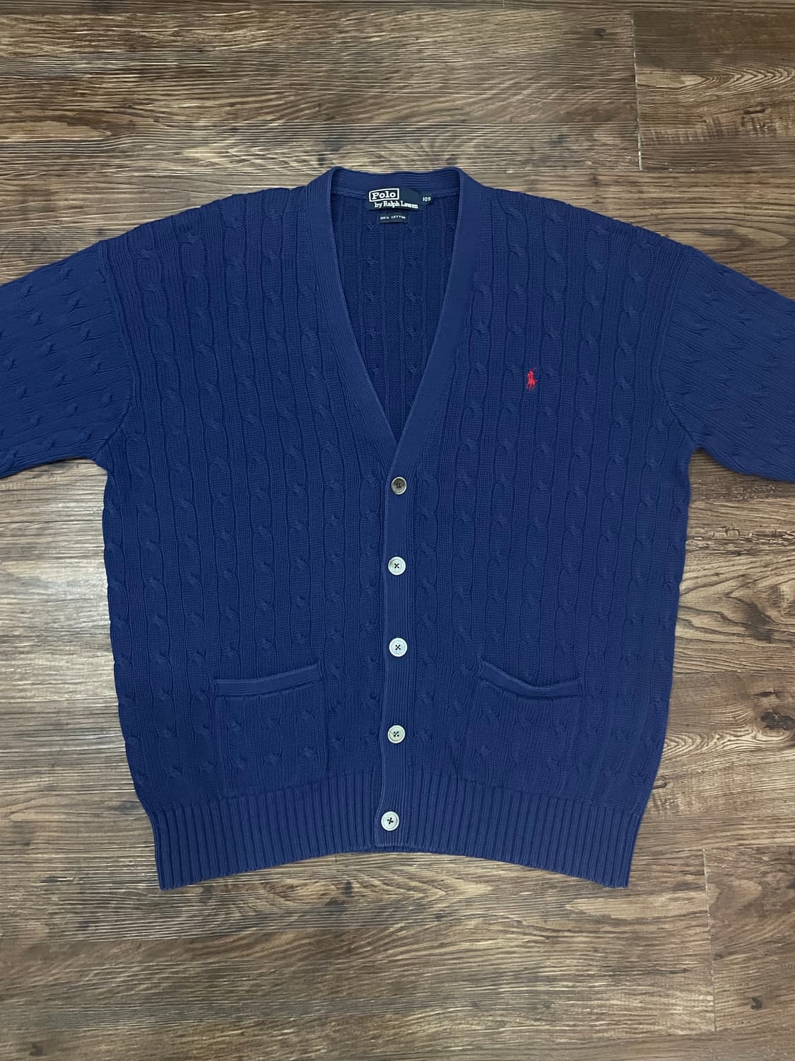 90s 폴로 랄프로렌 코튼 케이블 가디건 상품이미지1