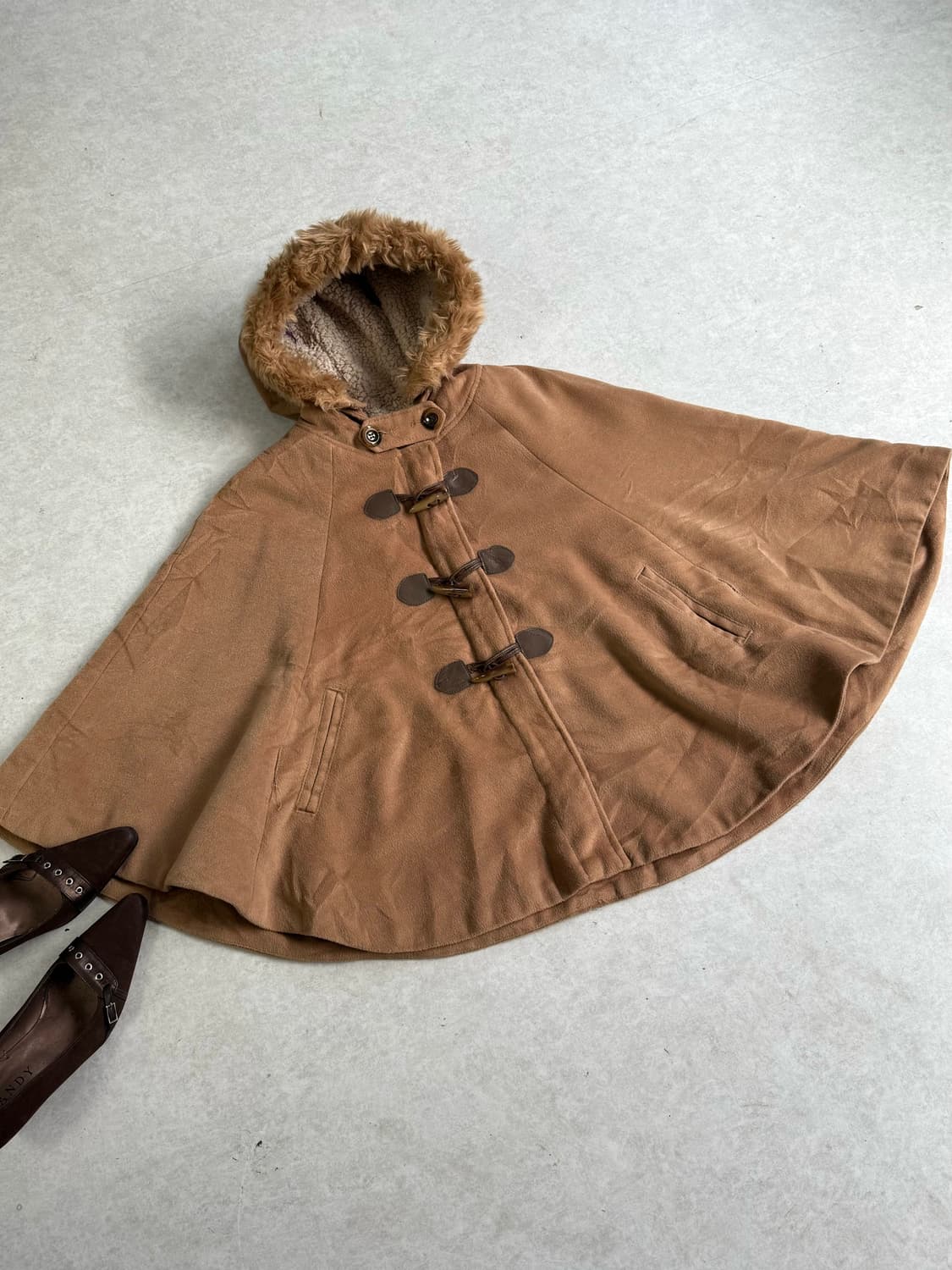 갸루 퍼후드 케이프 상품이미지1