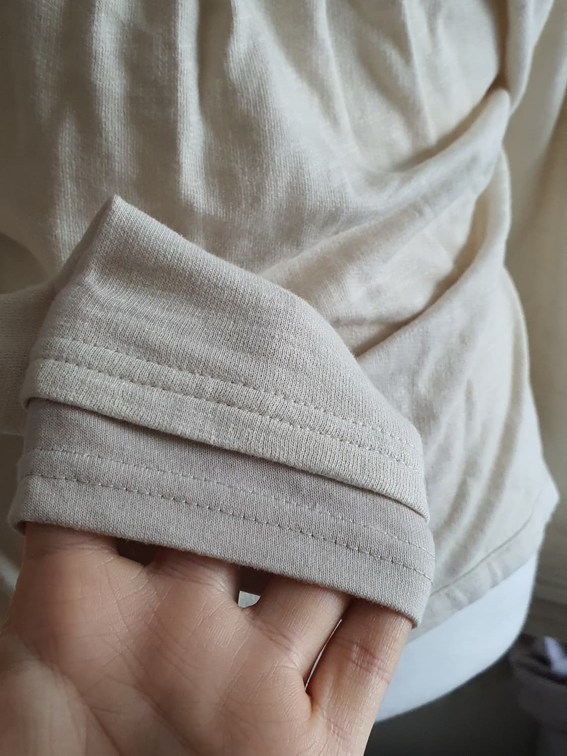 [모리걸] 아이보리 레이스 롱 슬리브 핀턱 블라우스 셔츠 텍있음 상품이미지3