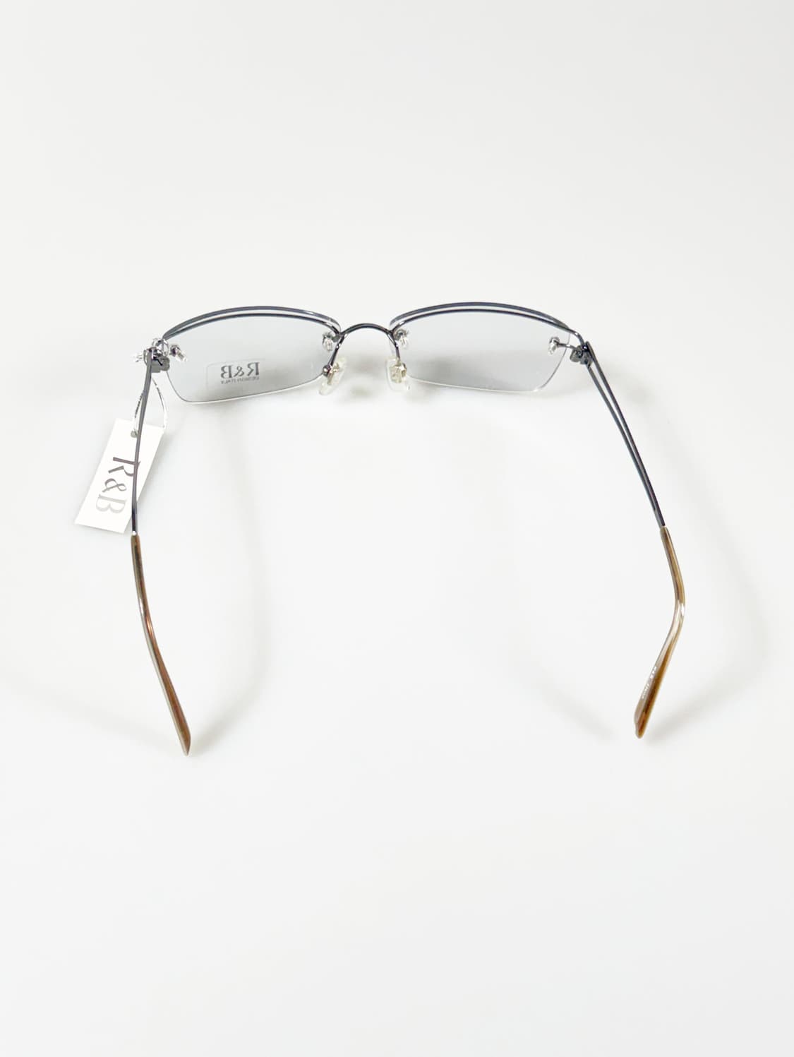 R&B EYEWEAR 반무테 스퀘어 메탈 프레임 빈티지 안경 상품이미지6