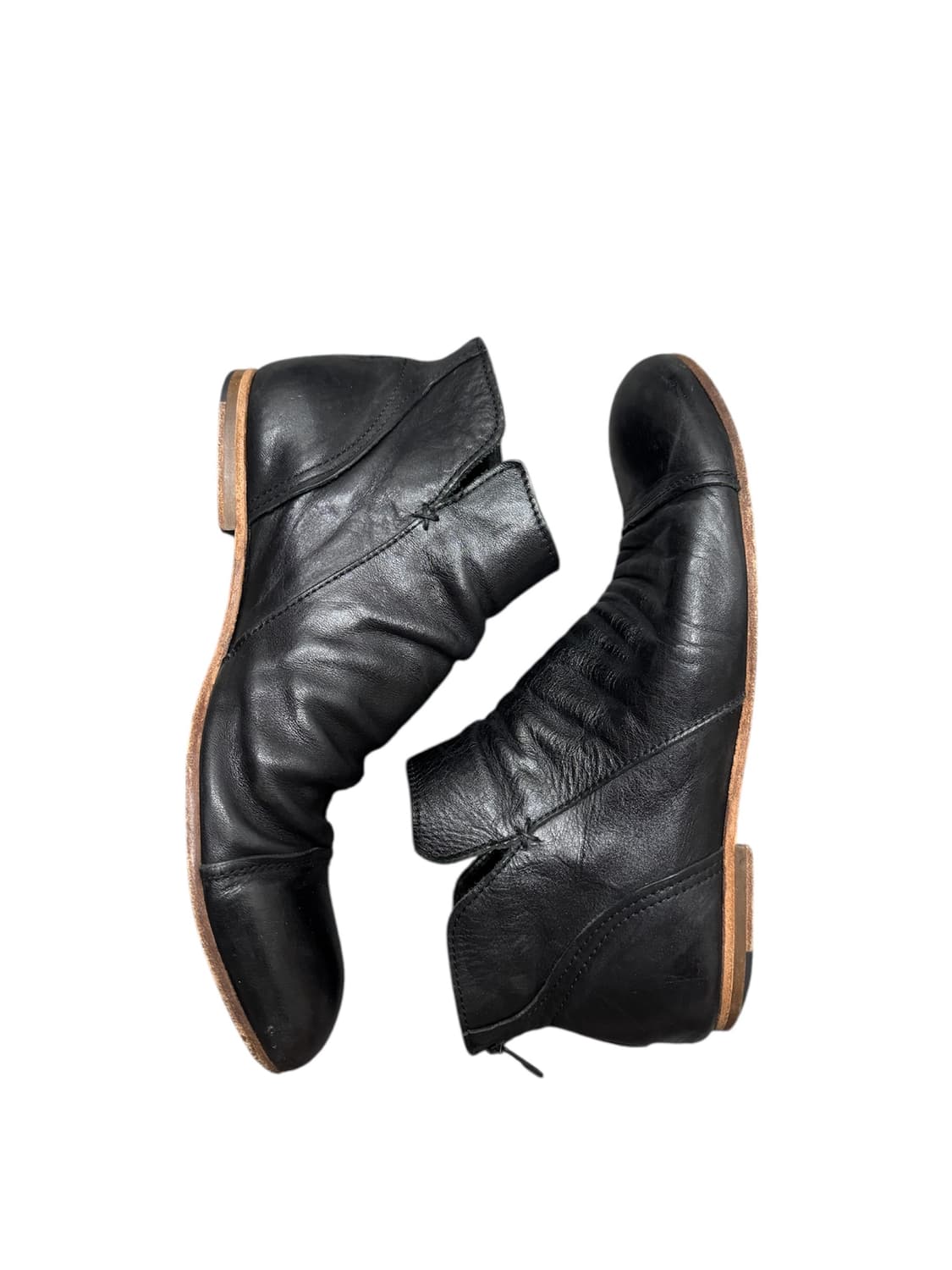 빈티지 블랙 카우하이드 토캡  풀온 앵글 부츠 270 구이디 상품이미지1