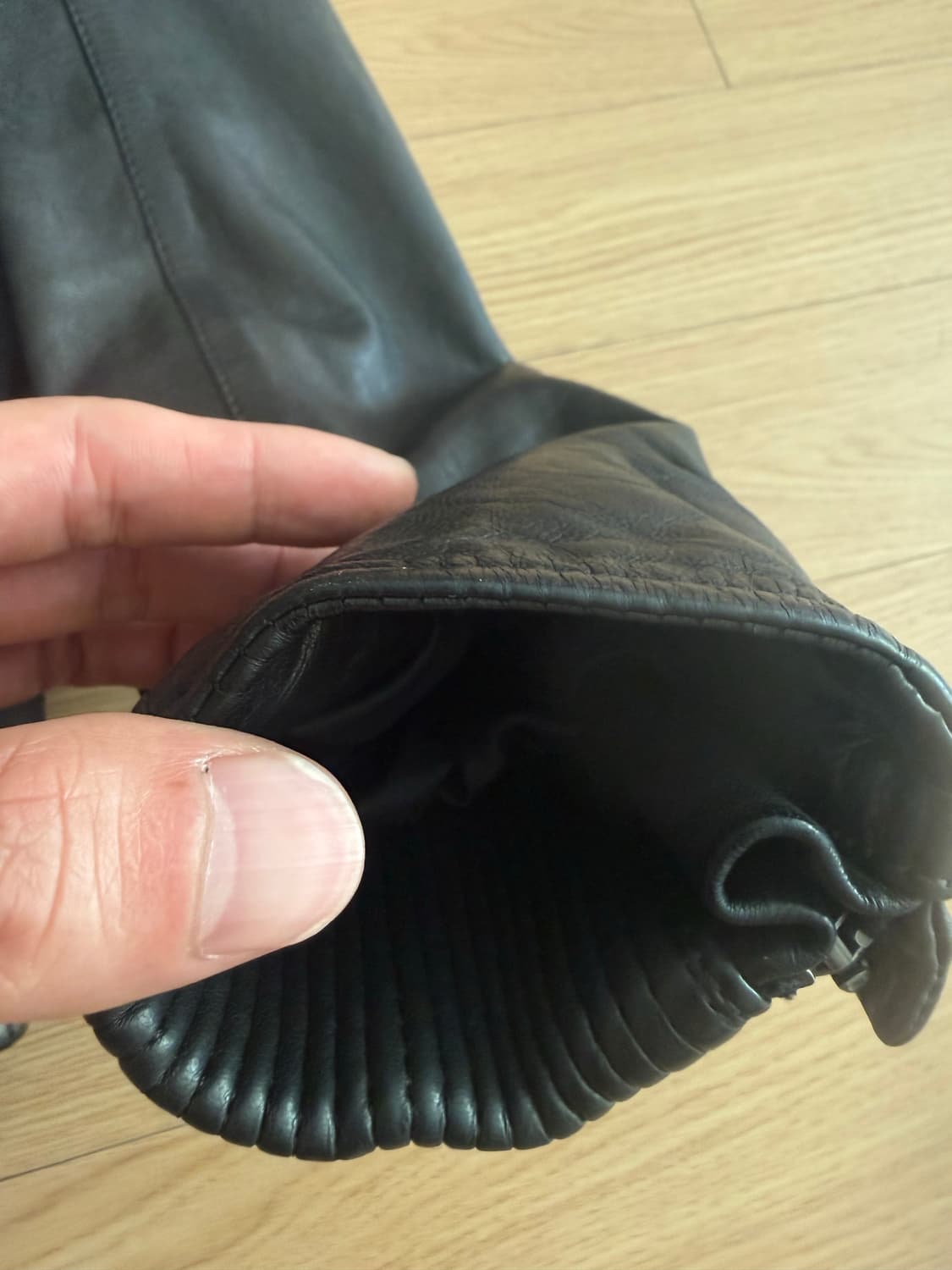 지오지아 앤드지 블루종 MA-1 가죽자켓(L 100) 새상품 상품이미지6