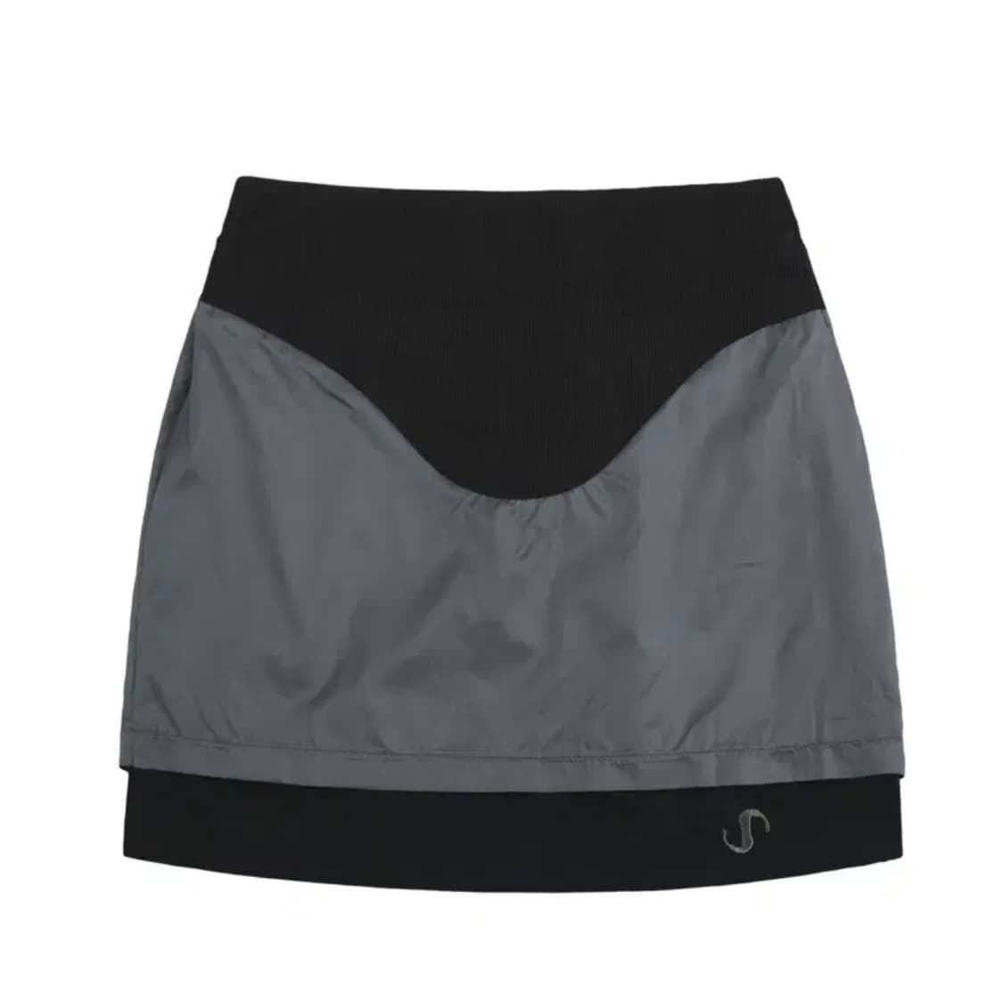 오호스 레이어드 요크 스커트 블랙 상품이미지1