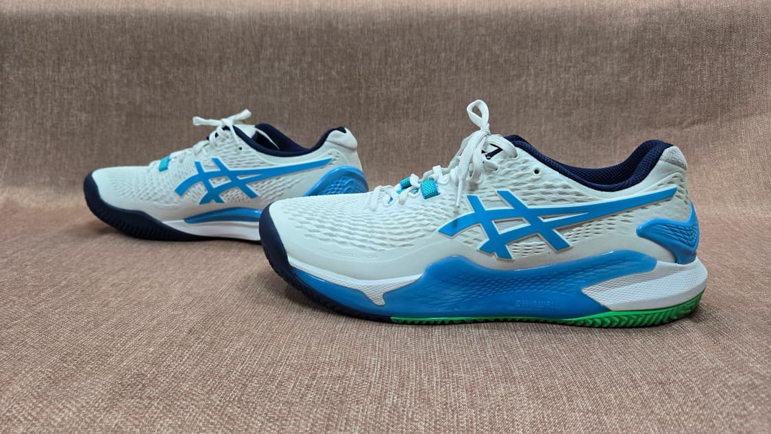 아식스 270mm- 상태최상 젤 레졸루션 9 화이트 아쿠아 테니스화  상품이미지4