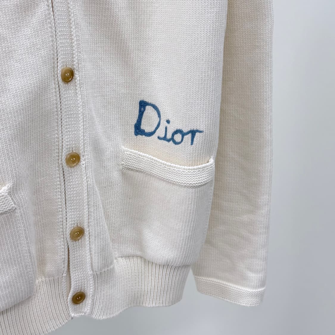 [S급/3XL] 디올 X 힐튼 넬 코튼 자수 블렌드 가디건 화이트 상품이미지2