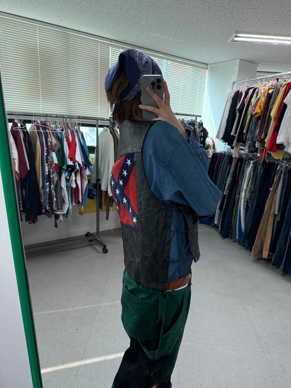 Usa leather vest 가죽 상품이미지6