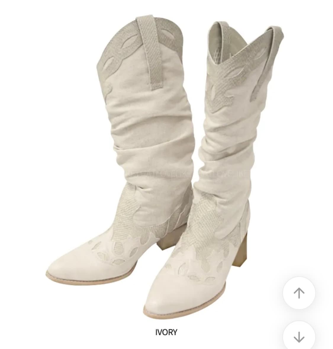 빈티지 린넨 아이보리 아이보리 웨스턴 부츠 상품이미지3