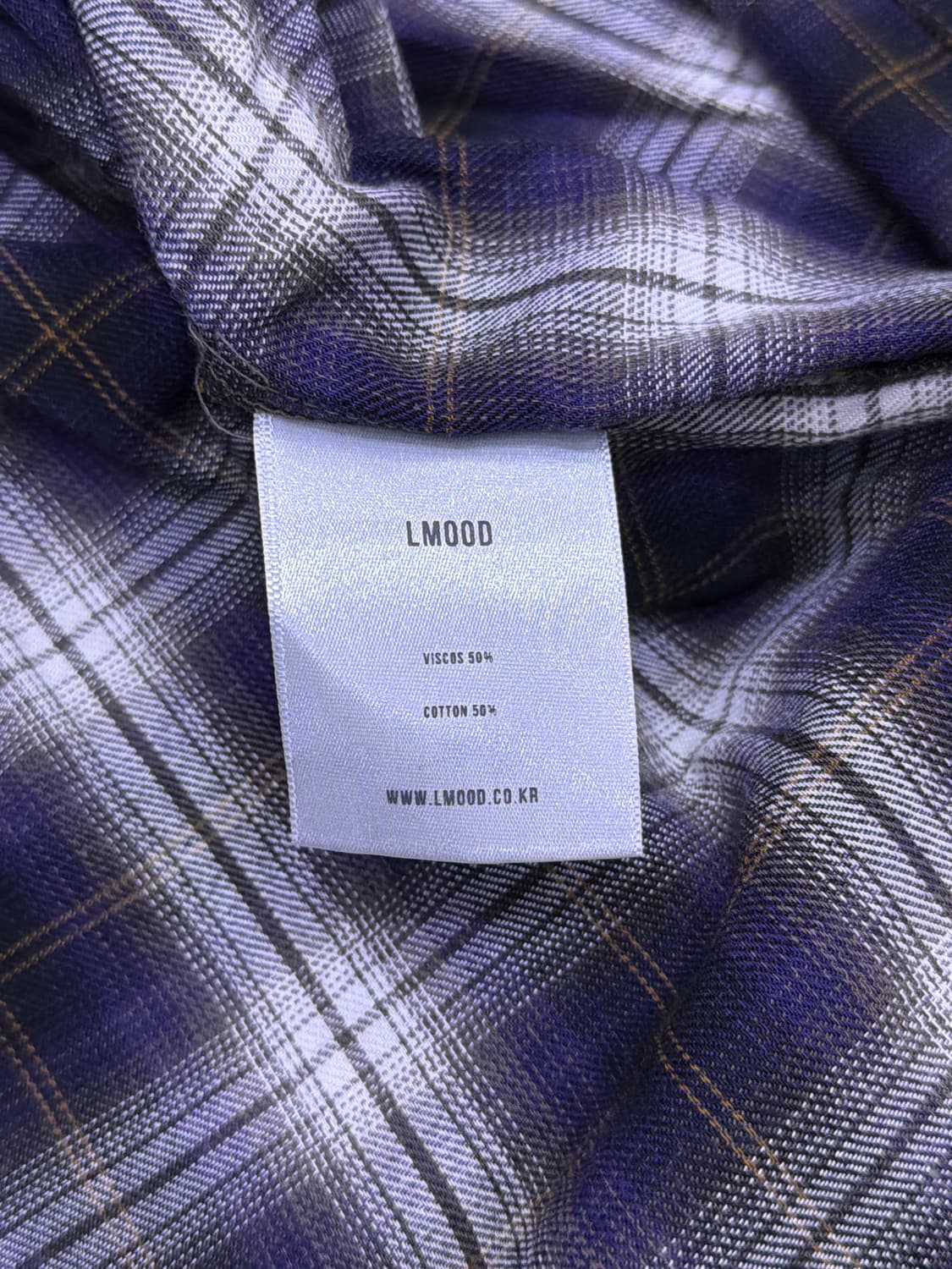 엘무드 체크 패턴 빅 커프스 셔츠 48 상품이미지7