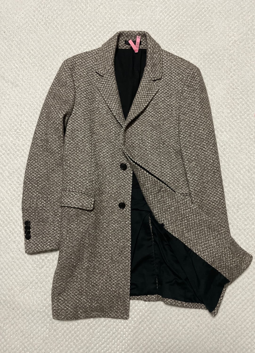 TIME HOMME 타임옴므 양모 모헤어 트위드 스타일 싱글 코트 상품이미지5