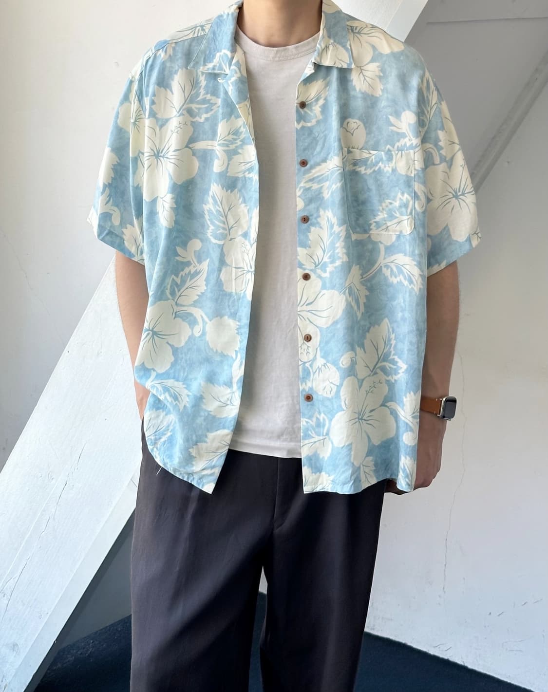 100% rayon design patterned H/S shirt 상품이미지7