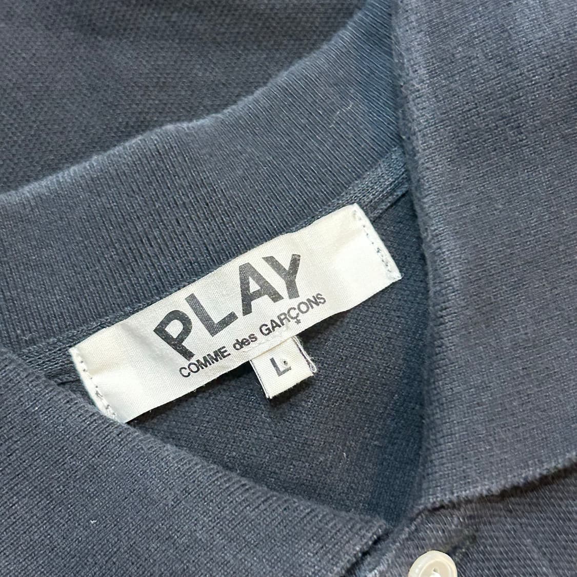 L 꼼데가르송 카라 반팔티 상품이미지4