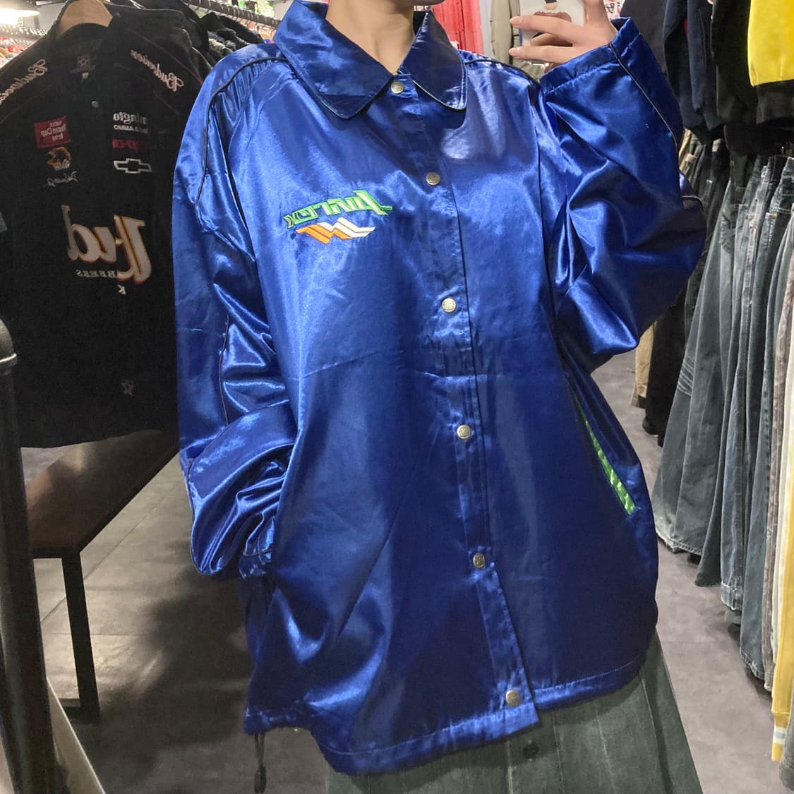 [IM] 아비렉스 새틴 블루 자켓 상품이미지3