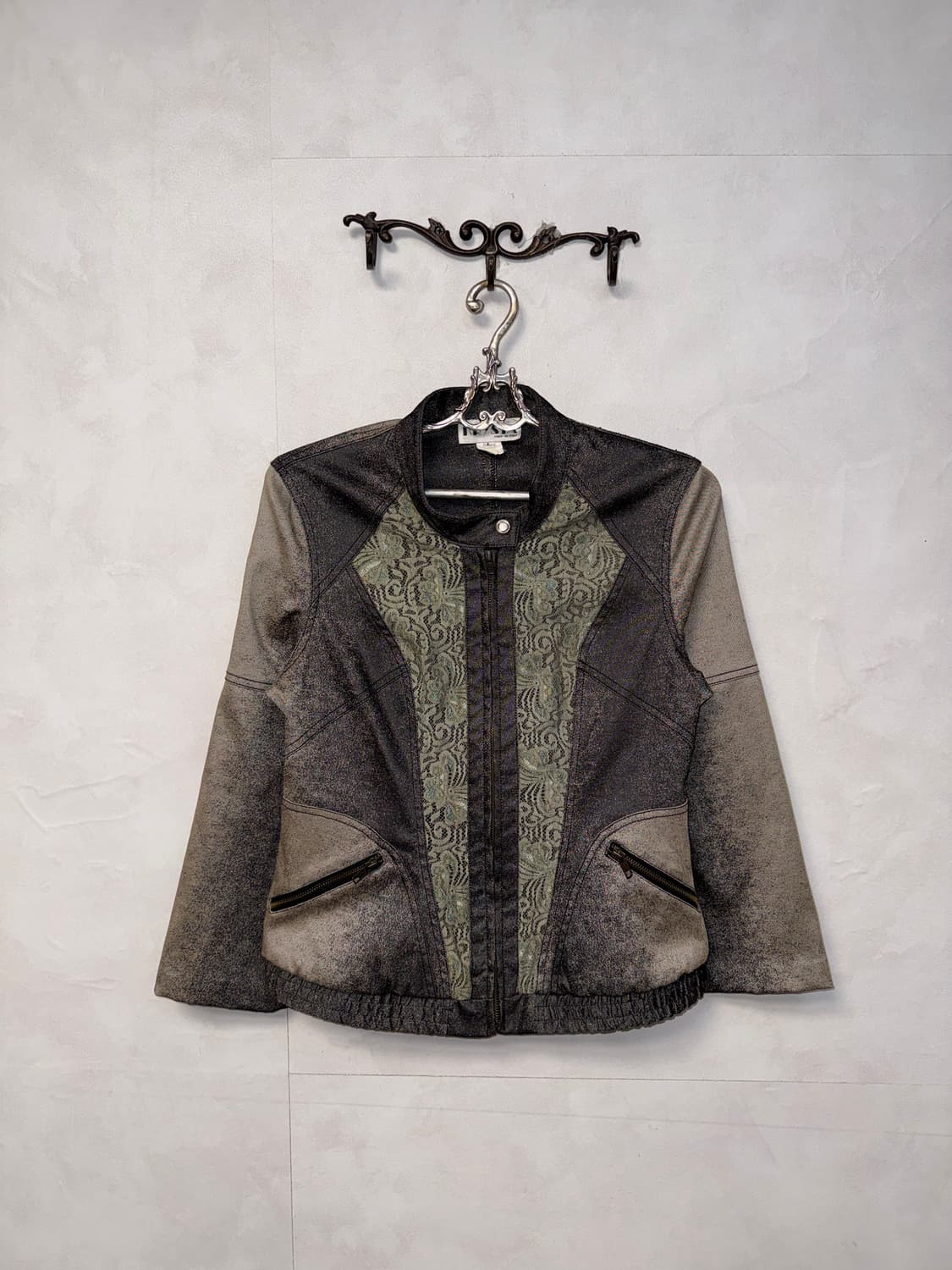 Charcoal green tie dye oriental lace jk 상품이미지1