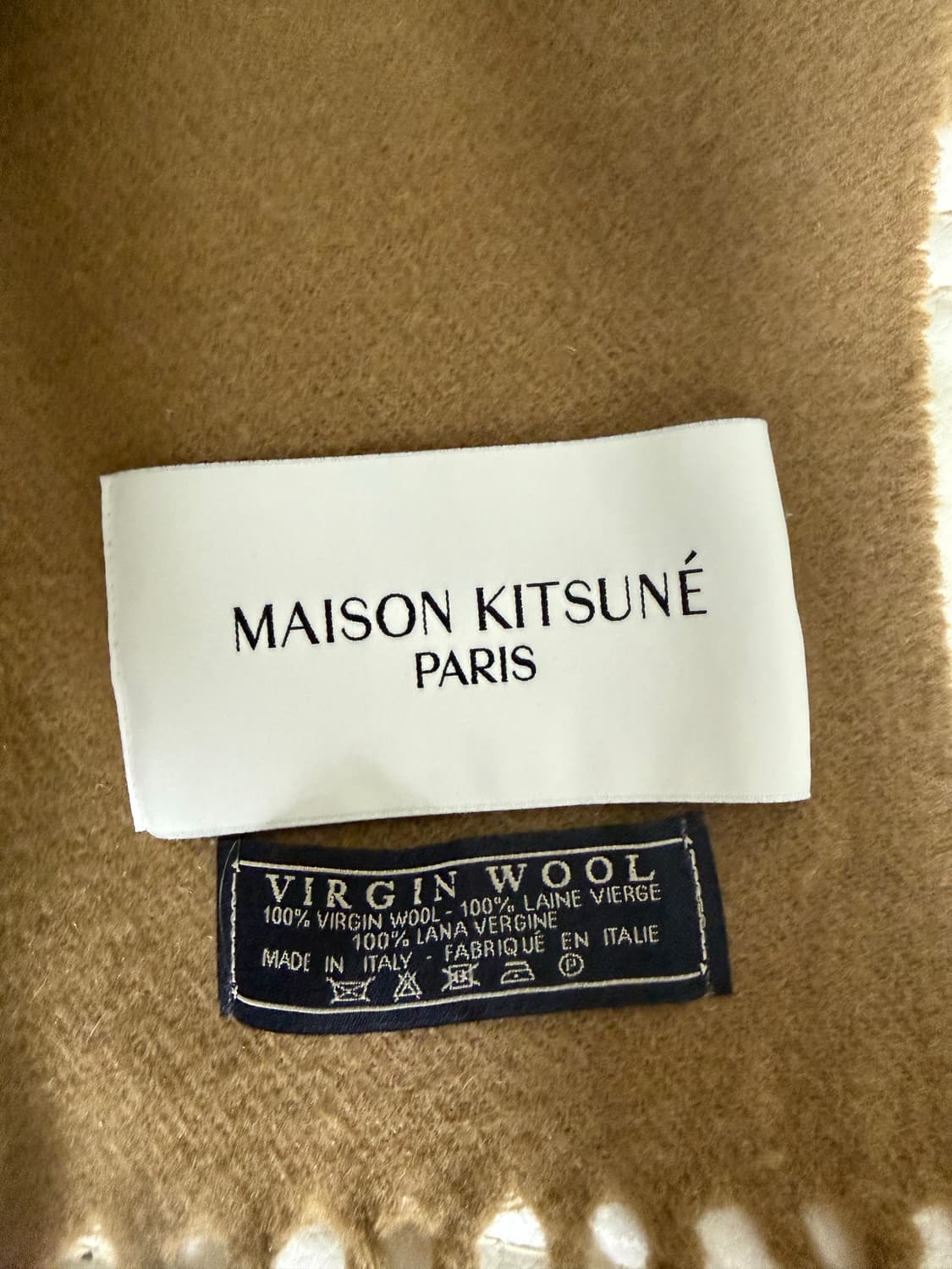 메종 키츠네 울 목도리 베이지 스카프 상품이미지4
