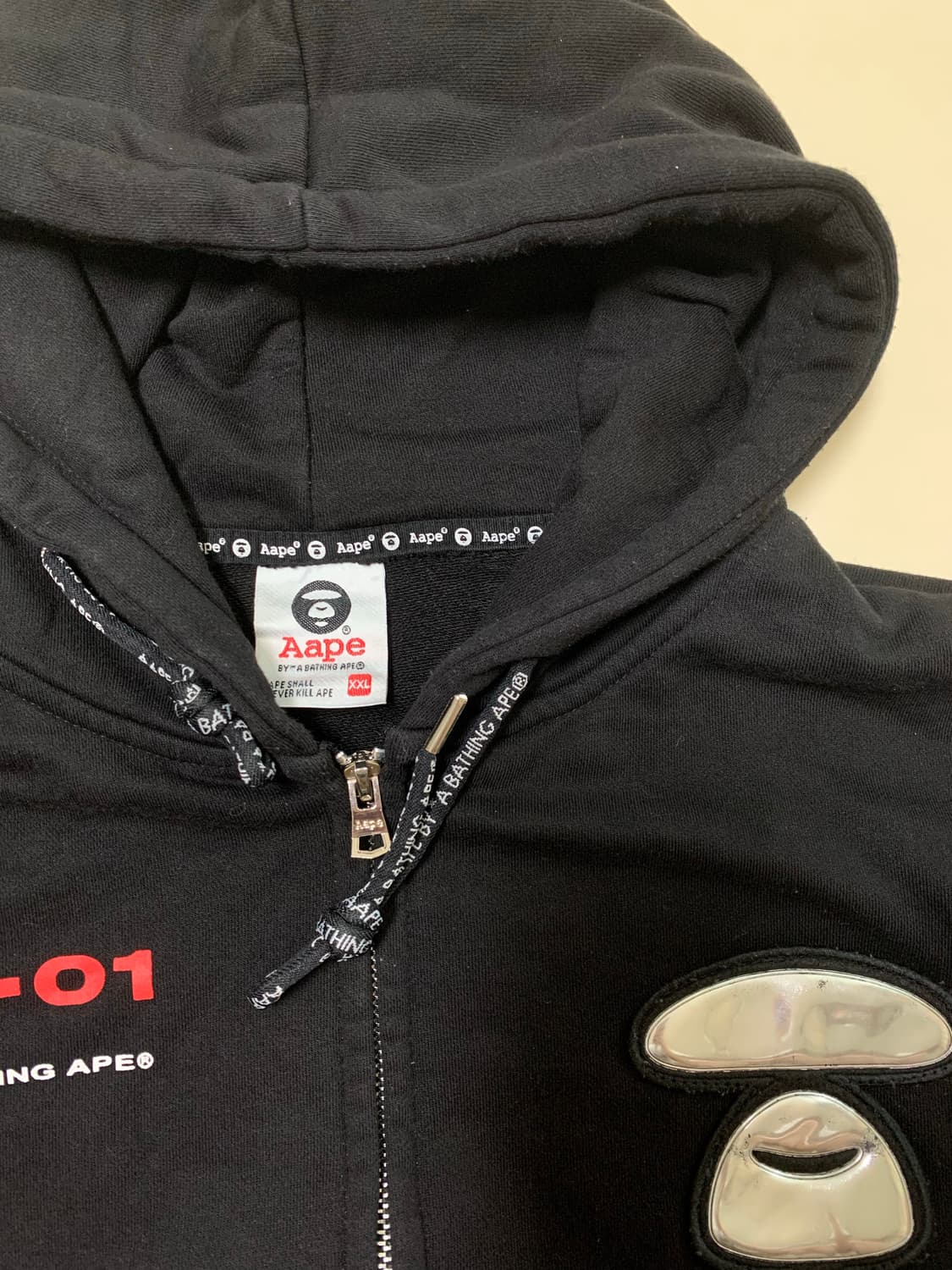 [XXL] AAPE 문페이스 블랙 후드집업 상품이미지3