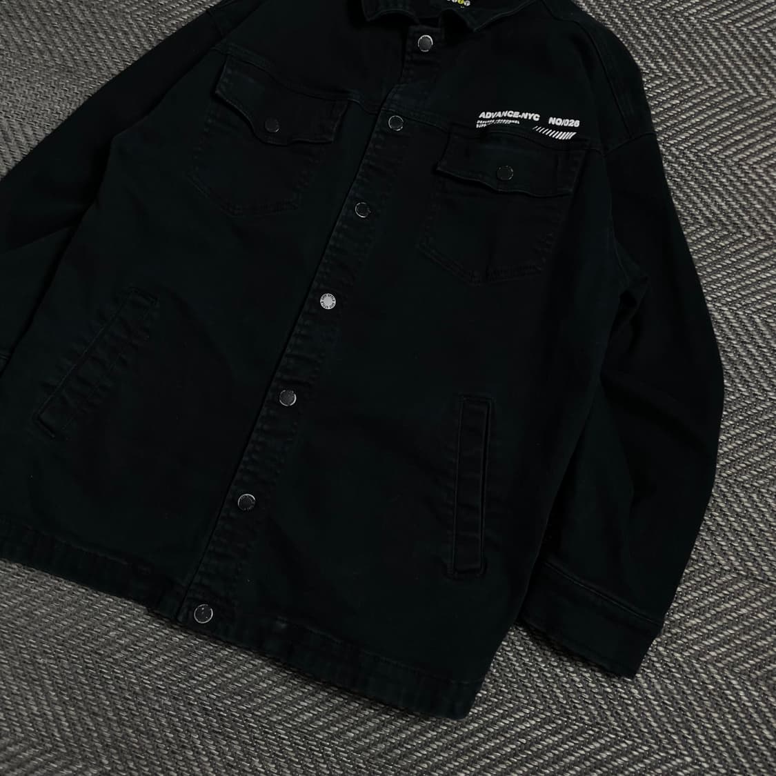 빈티지 빅로고 박시핏 워크 데님 자켓 블랙y 4781 상품이미지4