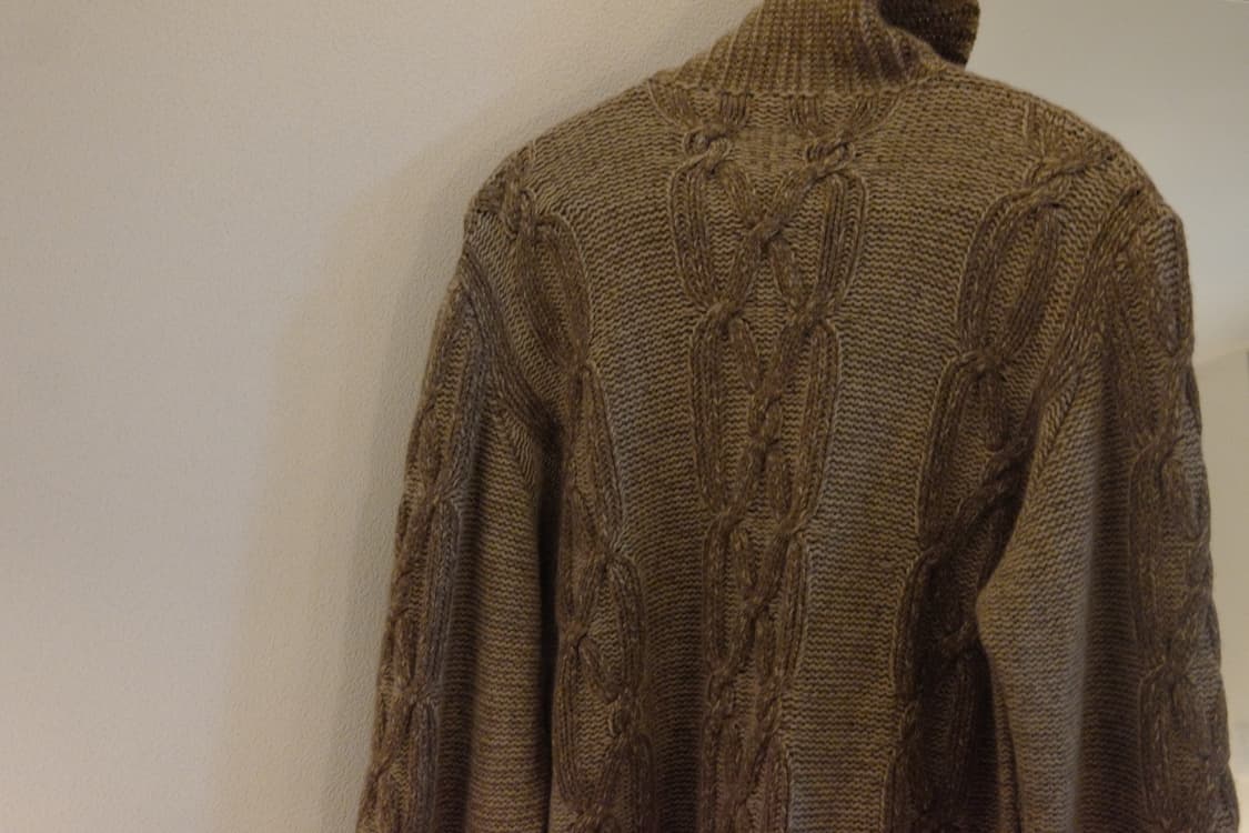 로로피아나 캐시미어 케이블 니트 브라운 54 상품이미지3