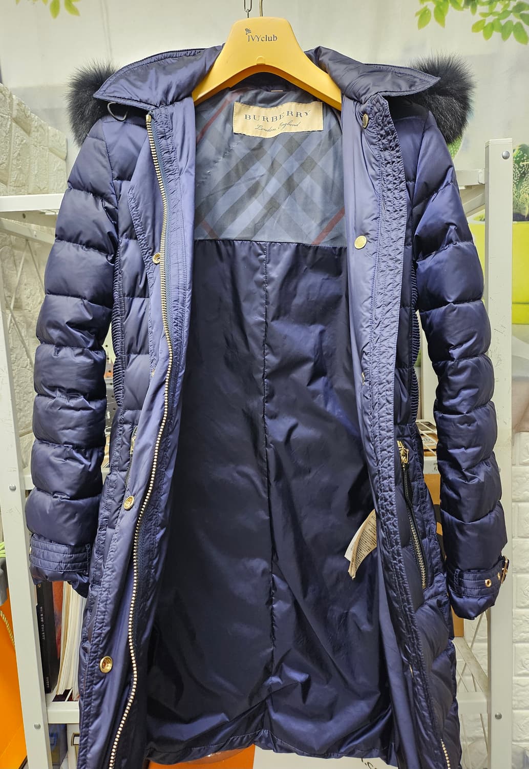 버버리 여성패딩 44 XS 다운 트렌치 롱패딩 AD29 상품이미지6