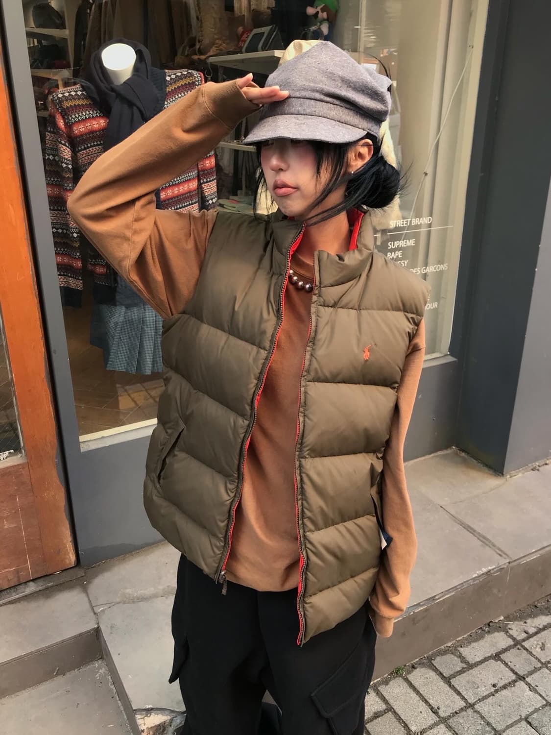 Polo Reversible Khaki/Orange Vest 상품이미지1