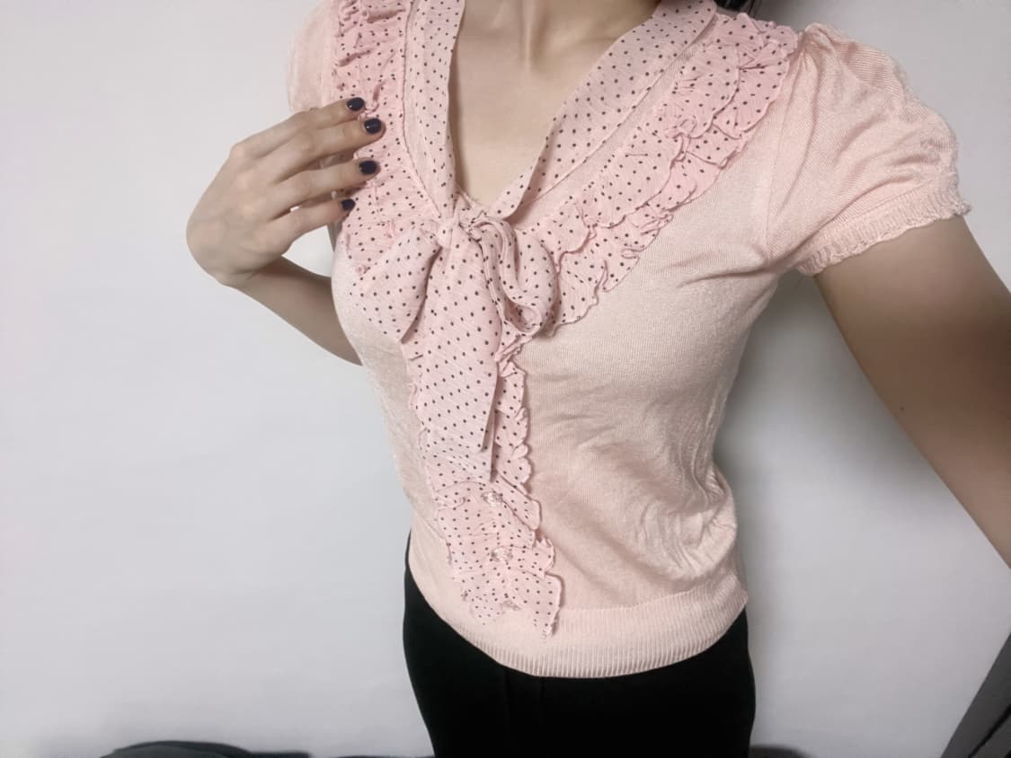 pink lace Blouse 상품이미지2