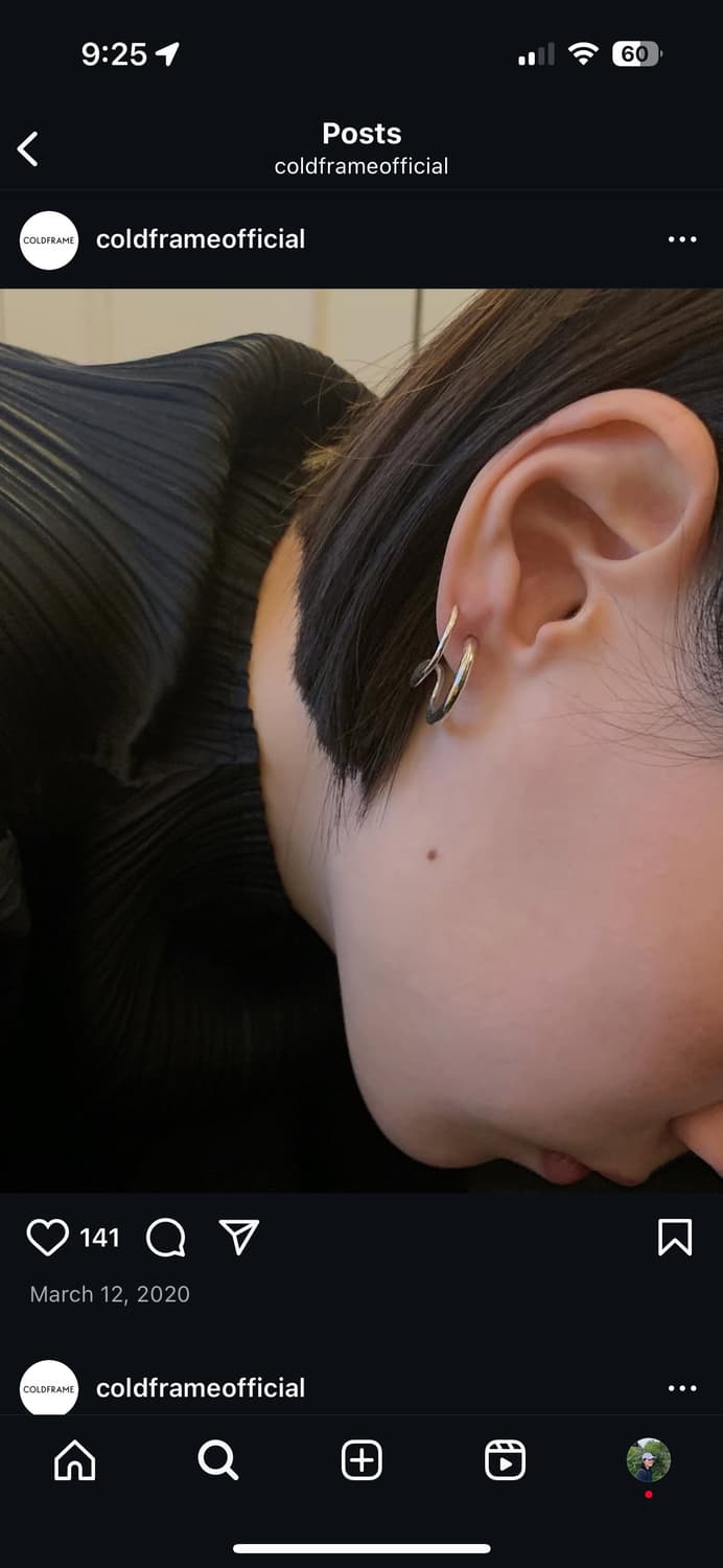 콜드프레임 faux double gold hoops 상품이미지3