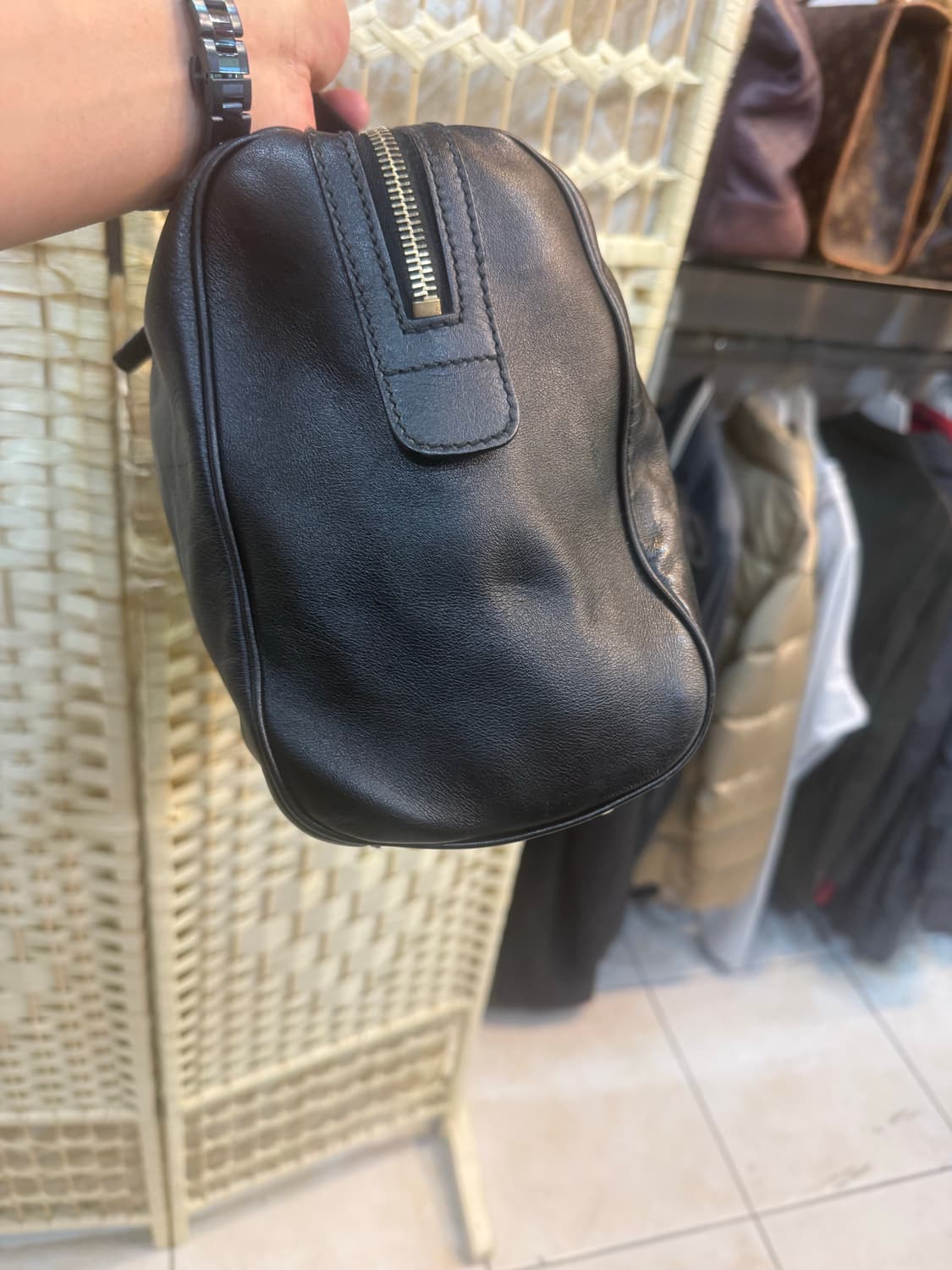 정품 구찌 브릿 블랙레더 토트백 팝니다 상품이미지5