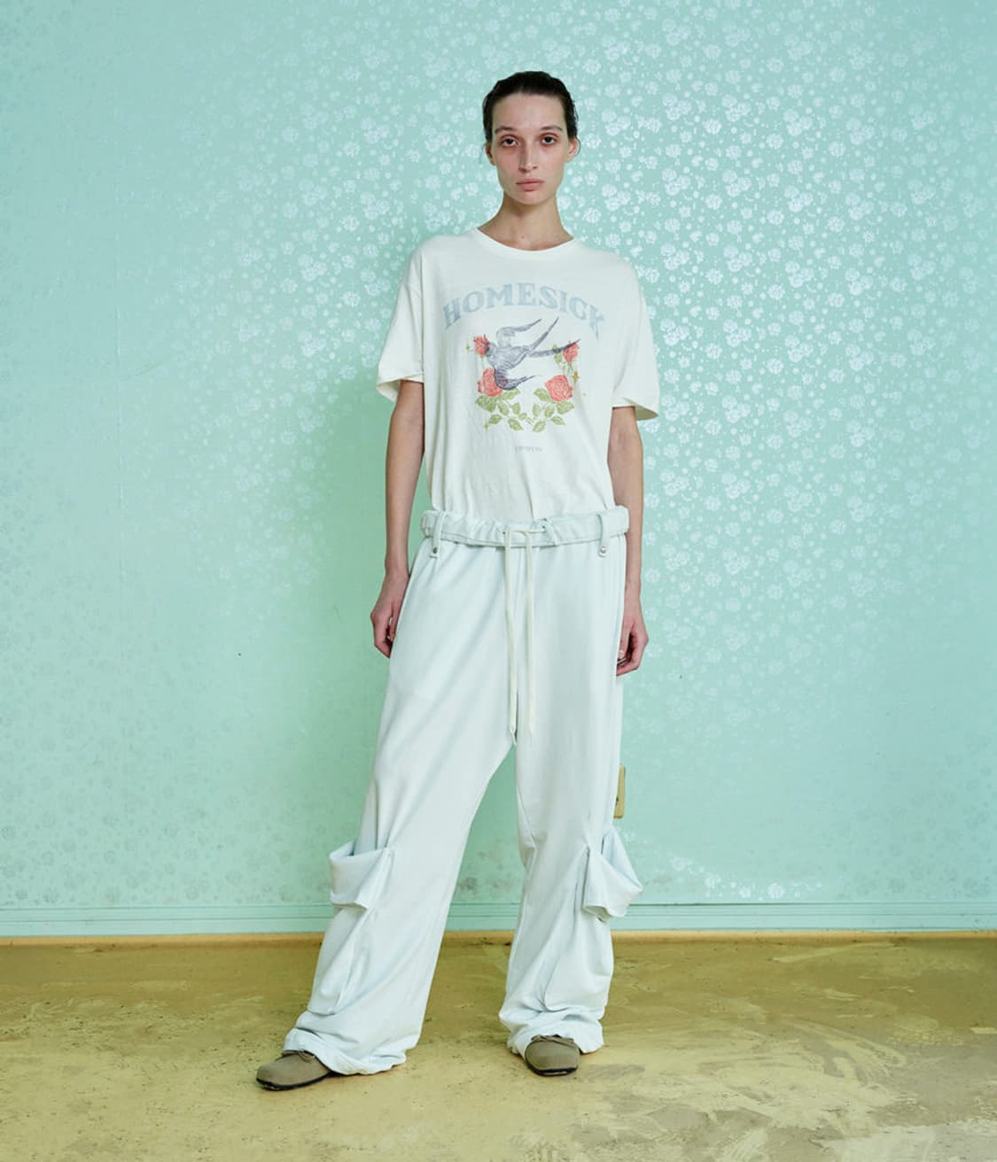 Open Yy Rolled Waist Sweat Cargo Pants 상품이미지1