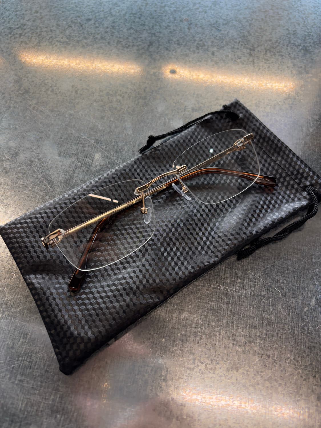 JPN 골드브라운 무테 안경 상품이미지1