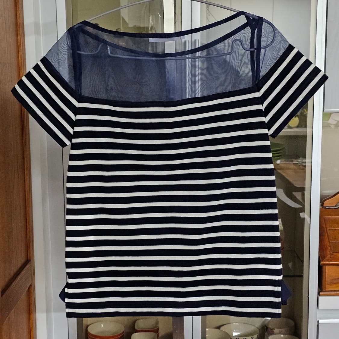 1)55/정품) 사카이 럭(sacai luck) 스트라이프 시스루 배색 상품이미지2