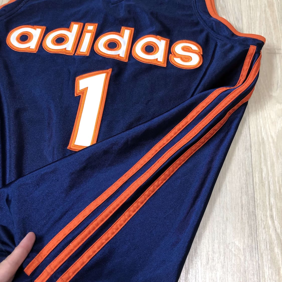 (95) 아디다스 adidas 베스킷볼 게이밍져지 네이비 오렌지 농구져지 상품이미지9