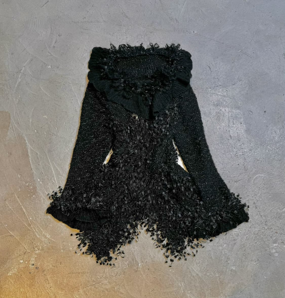 그런지 프린지 언발란스 니트 상품이미지1